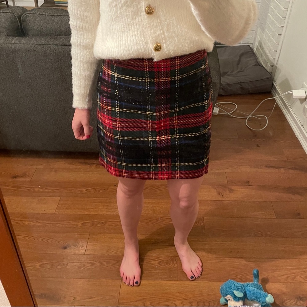 J. Crew Lurex Stewart Tartan Mini Skirt - Picture 4 of 7
